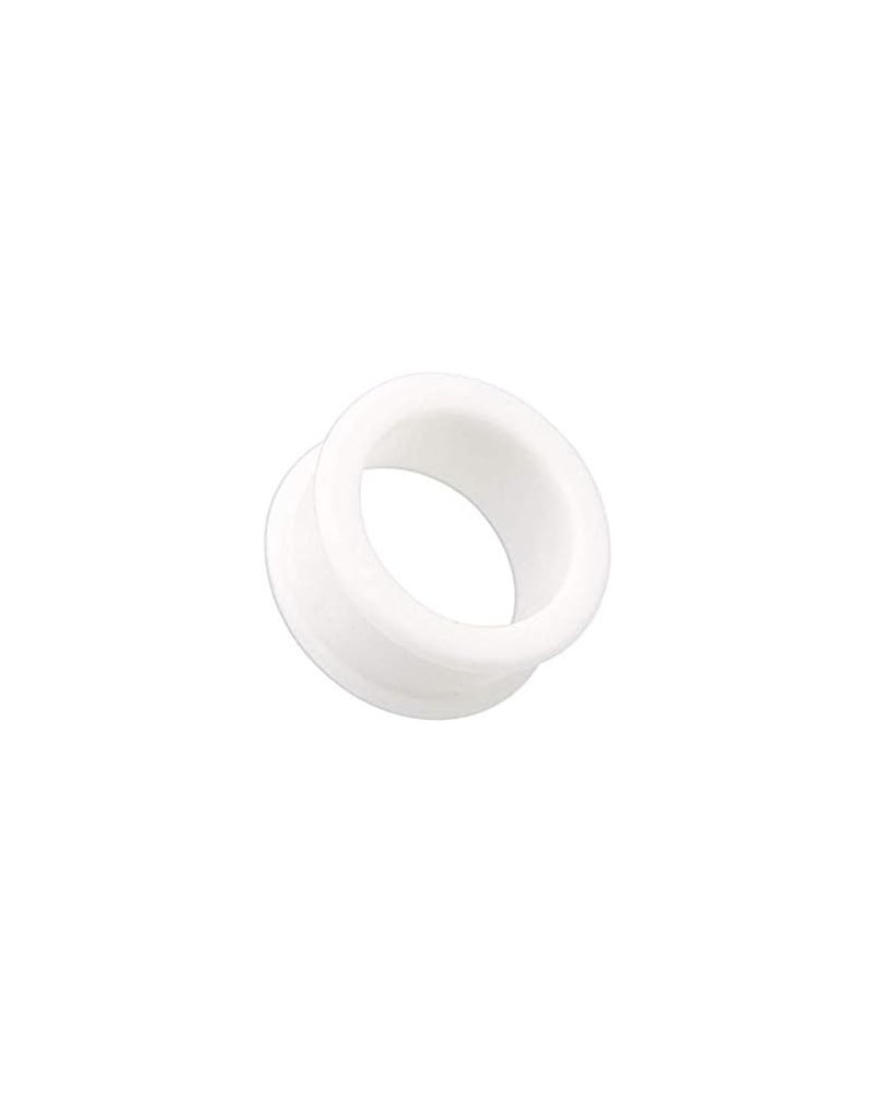 Flexible Silicone Double Flared Ear Gauge Tunnel Plug 5/8" (16mm), White $9.35 Body Jewelry