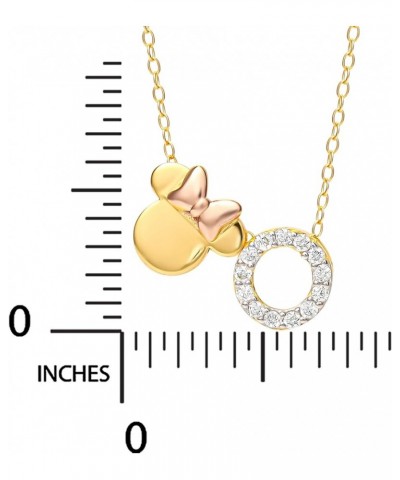 Minnie Mouse Flash Plated Cubic Zirconia Initial Pendant Necklace, Letter A to Z, 18 Clear CZ Letter O $28.60 Necklaces