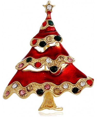 Christmas Tree Brooches Xmas Austrian Crystal Brooch Pin Women Red $10.08 Brooches & Pins