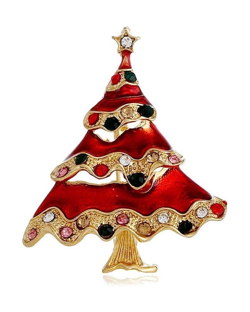 Christmas Tree Brooches Xmas Austrian Crystal Brooch Pin Women Red $10.08 Brooches & Pins