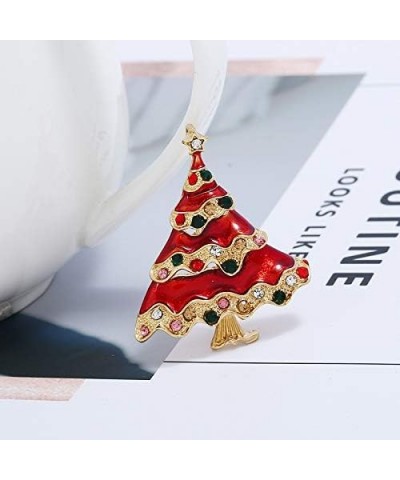 Christmas Tree Brooches Xmas Austrian Crystal Brooch Pin Women Red $10.08 Brooches & Pins