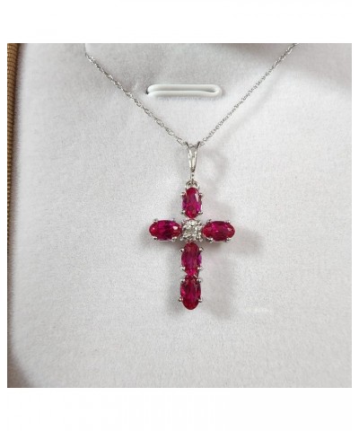 14k Solid Yellow Gold Cross Necklace 1.75 ct Ruby Diamond 22.0 Inches $179.90 Necklaces