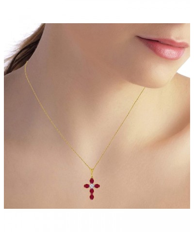 14k Solid Yellow Gold Cross Necklace 1.75 ct Ruby Diamond 22.0 Inches $179.90 Necklaces