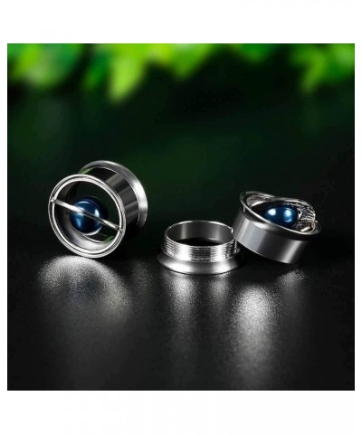 2Pcs/Pairs Planet Stainless Steel Ear Gauges 0g - 5/8" Stretching Expander Gauges Piercing Screw Fit Tunnel Plug 9/16"(14mm) ...