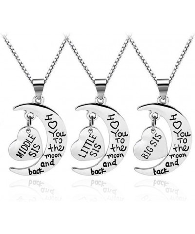 Family Jewelry Gift Big Middle Sister Little Sis Set of 3 Sisters Pendant Necklace for Sisters 5 $11.33 Necklaces