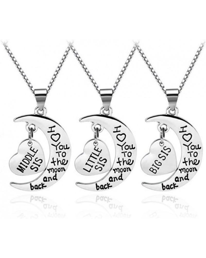 Family Jewelry Gift Big Middle Sister Little Sis Set of 3 Sisters Pendant Necklace for Sisters 5 $11.33 Necklaces