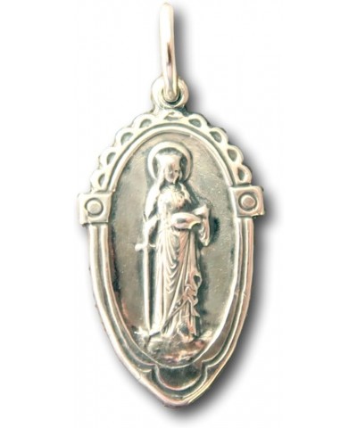 Sterling Silver St Dymphna Medal - Patron of Mental Health & Against Anxiety - Antique Replica Medal alone $37.40 Necklaces