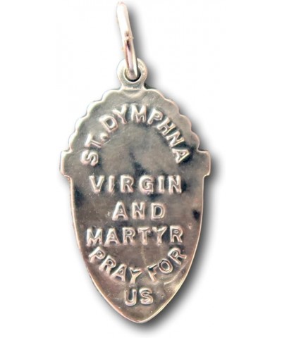 Sterling Silver St Dymphna Medal - Patron of Mental Health & Against Anxiety - Antique Replica Medal alone $37.40 Necklaces