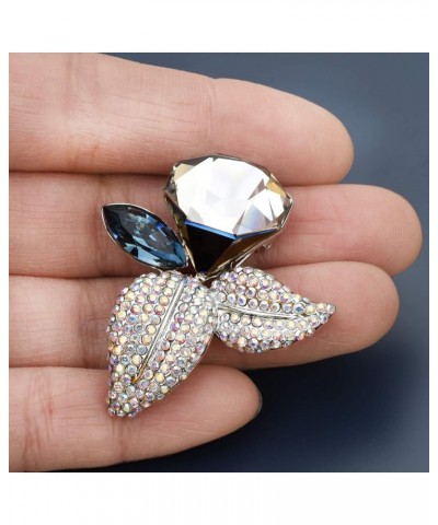 Gorgeous Crystal Flower Leaf Brooch Pins Wedding Bouquet Jewelry for Women Bridal Diamond Flower $13.49 Brooches & Pins