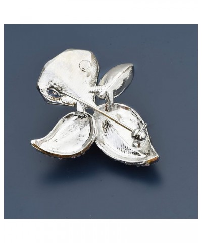 Gorgeous Crystal Flower Leaf Brooch Pins Wedding Bouquet Jewelry for Women Bridal Diamond Flower $13.49 Brooches & Pins