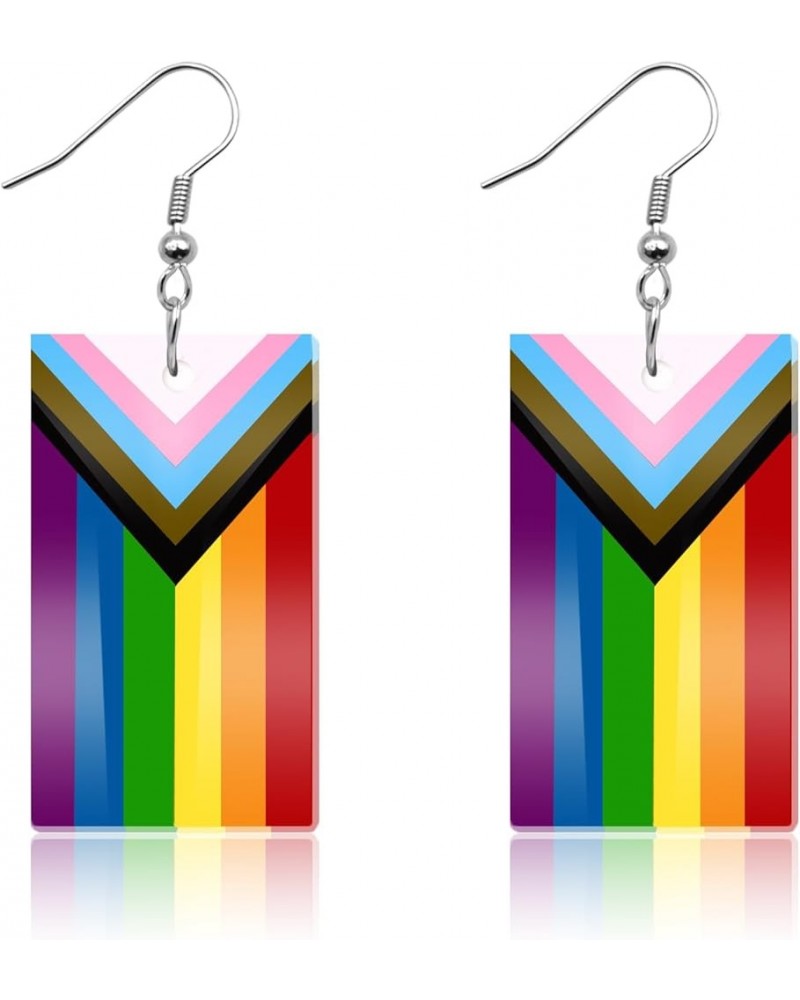 LGBT Rainbow Earrings for Women Lesbian Bisexual Pansexual Transgender Nonbinary Asexual Gender Fluid Progress Flag Heart Ear...