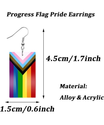 LGBT Rainbow Earrings for Women Lesbian Bisexual Pansexual Transgender Nonbinary Asexual Gender Fluid Progress Flag Heart Ear...