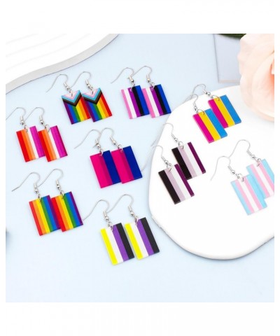 LGBT Rainbow Earrings for Women Lesbian Bisexual Pansexual Transgender Nonbinary Asexual Gender Fluid Progress Flag Heart Ear...