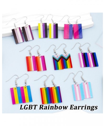 LGBT Rainbow Earrings for Women Lesbian Bisexual Pansexual Transgender Nonbinary Asexual Gender Fluid Progress Flag Heart Ear...