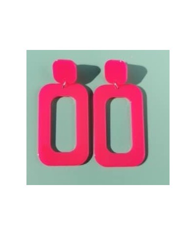 Retro Simple Acrylic Geometric Square Hollow Earrings C-shape Candy Color Earrings, Lovely Colorful Resin Ear Stud Big Hoop E...