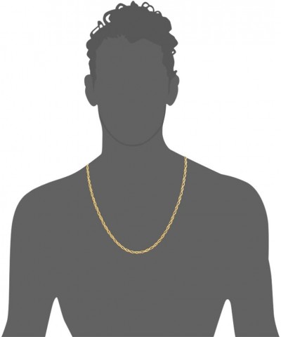 Stainless Steel 4mm Twist Rope Chain Necklace, 22" Inches-28" Inches Gold 24" Inches $8.50 Necklaces