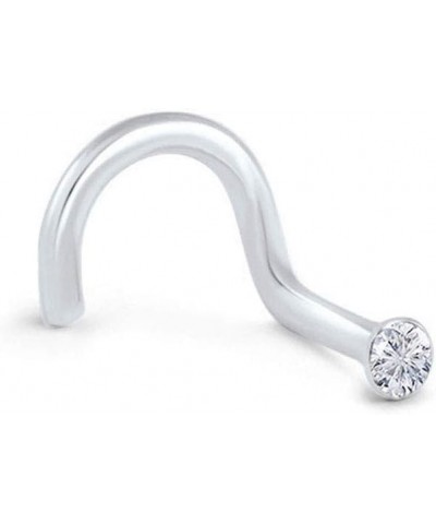 925 Sterling Silver Nose Screw Ring Tiny Micro 1mm CZ 22G Aurora-Right Nostril Screw $9.00 Body Jewelry