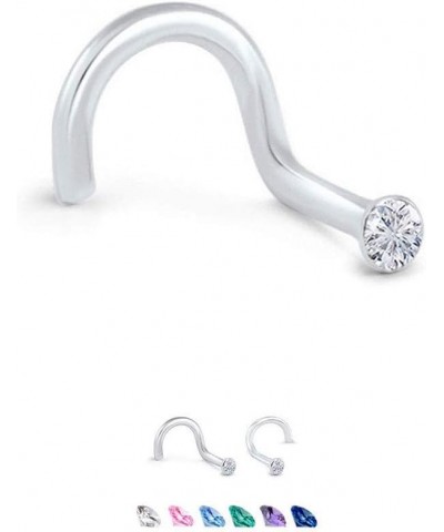 925 Sterling Silver Nose Screw Ring Tiny Micro 1mm CZ 22G Aurora-Right Nostril Screw $9.00 Body Jewelry