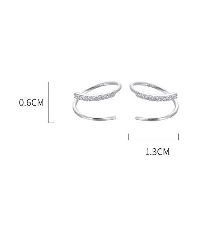 S925 Silver Double Hoop Earrings Cartilage Ear Piercing Wrap Earring For Women Girls Silver-2 $10.82 Earrings