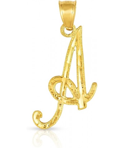 10K Yellow Gold Charm Pendant Letter A-Z Personalized Alphabet Initial Name with optional 18 Inch Necklace A $50.66 Necklaces