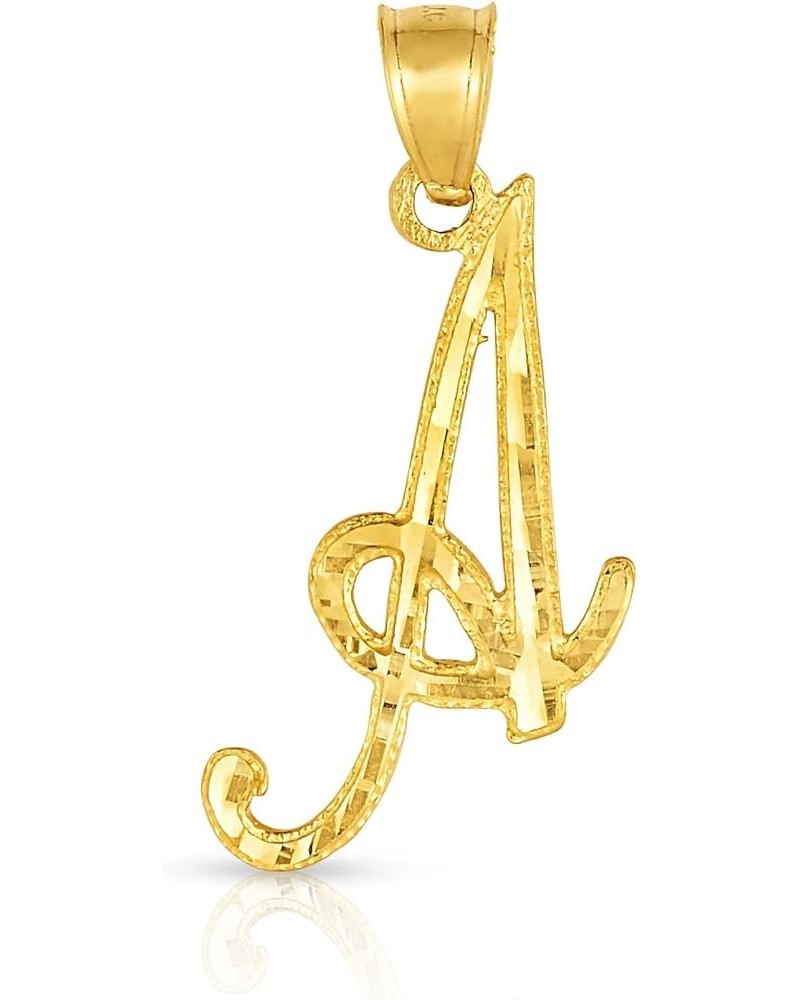 10K Yellow Gold Charm Pendant Letter A-Z Personalized Alphabet Initial Name with optional 18 Inch Necklace A $50.66 Necklaces