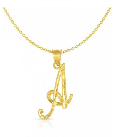 10K Yellow Gold Charm Pendant Letter A-Z Personalized Alphabet Initial Name with optional 18 Inch Necklace A $50.66 Necklaces