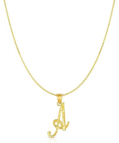 10K Yellow Gold Charm Pendant Letter A-Z Personalized Alphabet Initial Name with optional 18 Inch Necklace A $50.66 Necklaces