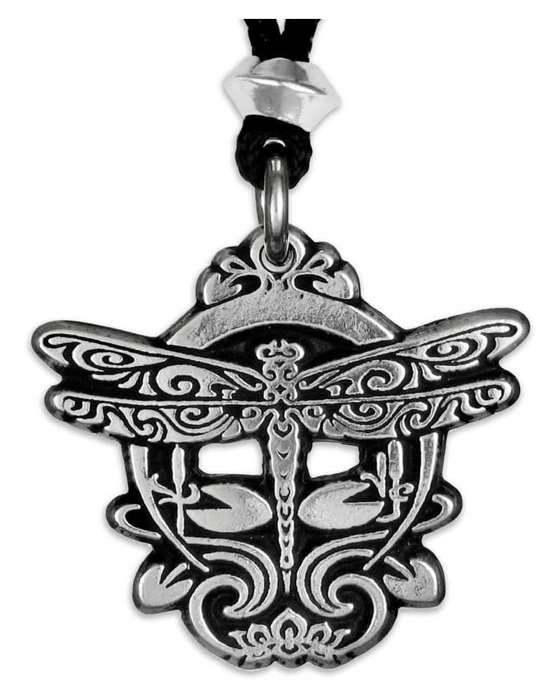 Pewter Art Nouveau Dragonfly Pendant Art Deco Necklace $10.50 Pendants