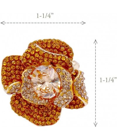 Flower Shape CZ & Rhinestone Cocktail Stretch Ring Party Ring for Women Topaz $11.38 Rings