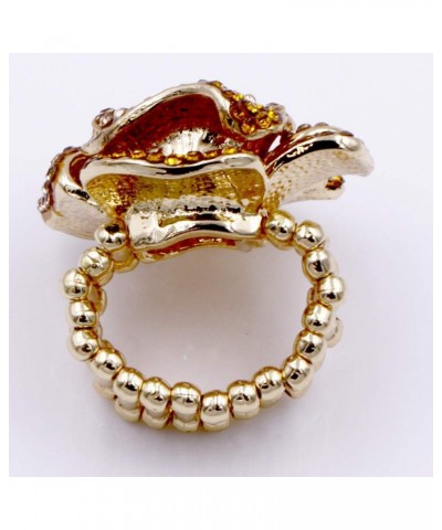 Flower Shape CZ & Rhinestone Cocktail Stretch Ring Party Ring for Women Topaz $11.38 Rings