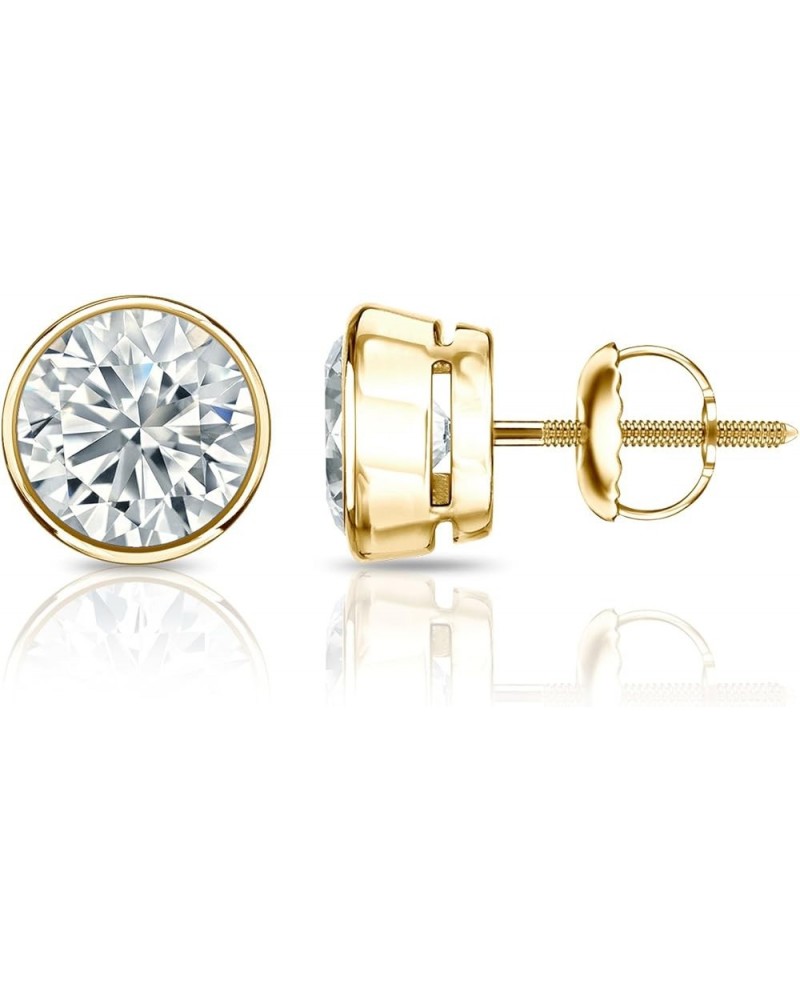 14k Gold Bezel-set Round Diamond Stud Earrings (1/4-2cttw, H-I, I1-I2) Screw-backs Yellow Gold 1.2 carats $186.48 Earrings