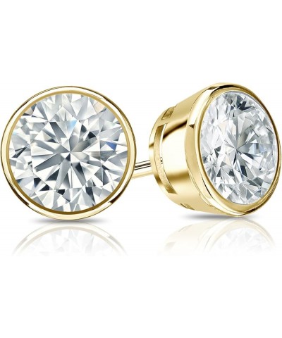 14k Gold Bezel-set Round Diamond Stud Earrings (1/4-2cttw, H-I, I1-I2) Screw-backs Yellow Gold 1.2 carats $186.48 Earrings