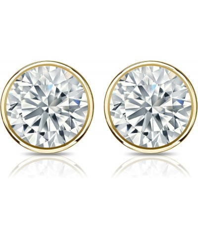 14k Gold Bezel-set Round Diamond Stud Earrings (1/4-2cttw, H-I, I1-I2) Screw-backs Yellow Gold 1.2 carats $186.48 Earrings