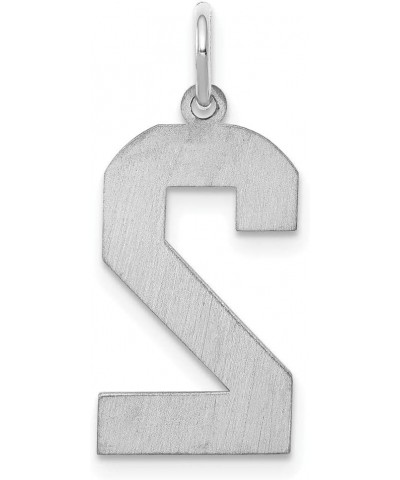 925 Sterling Silver Large Satin Sport game Number Charm Pendant Necklace Jewelry Gifts for Women in Silver Choice of Numbers ...