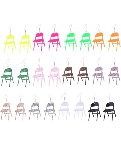 Simulation Chair Earrings Folding Chair Earrings for Women Fun Mini Acrylic Chair Drop Earrings Fashion Jewelry Earrings Yell...