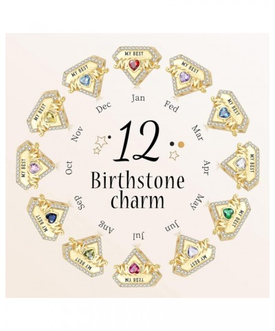 Birthstone Charms for Bracelet 925 Sterling Silver Gold Heart Beads Constellations Birthday Charms for Bracelet Necklace for ...