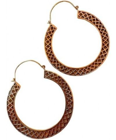 Boho Ethiopian Solid Designed Handmade Large Rthnic Brass Hoop Earring Pair Set For Women And Girls Jewelry Gift $5.72 Earrings