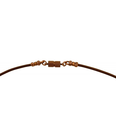 Antique Copper 1.8mm Fine Brown Leather Cord Necklace with Magnetic Clasp 18 Inches $9.00 Necklaces