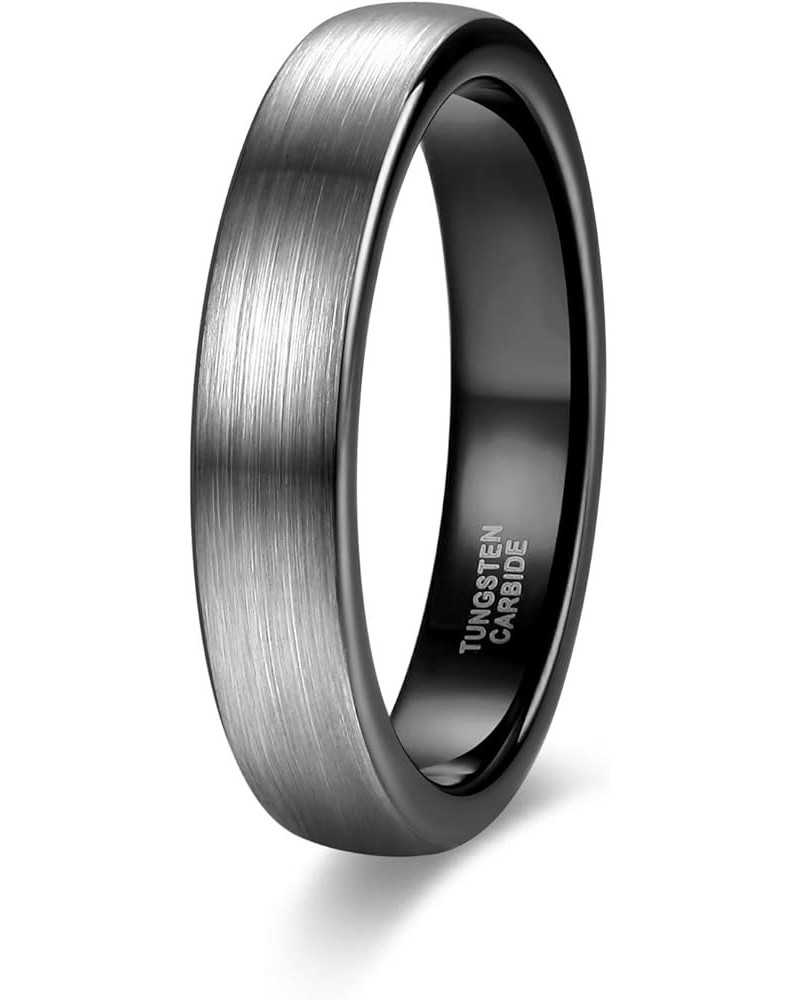 4mm 6mm 8mm Tungsten Rings for Men Women Engagement Wedding Band Brushed Black Comfort Fit Size 4-15 4mm Black $12.14 Rings