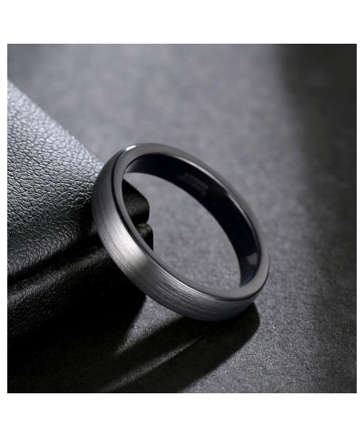 4mm 6mm 8mm Tungsten Rings for Men Women Engagement Wedding Band Brushed Black Comfort Fit Size 4-15 4mm Black $12.14 Rings