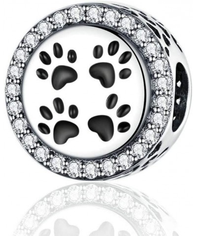 Paw Charm 925 Sterling Silver Dog Charm Animal Charm Pet Charm for Pandora Charm Bracelet A $10.39 Bracelets