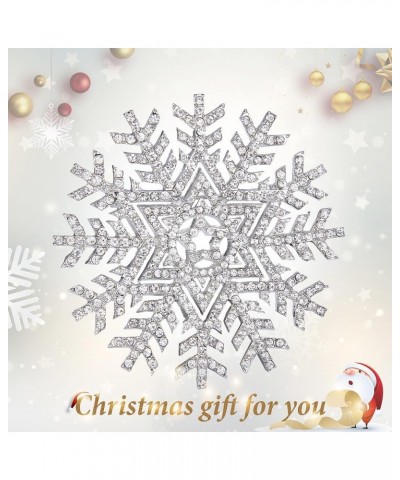 Austrian Crystal Winter Snowflake Flower Star Elegant Brooch Pin Clear Silver-Tone $10.12 Brooches & Pins