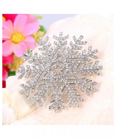 Austrian Crystal Winter Snowflake Flower Star Elegant Brooch Pin Clear Silver-Tone $10.12 Brooches & Pins