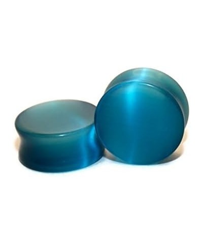 Teal Cats Eye Double-Flare 4ga(5mm) $7.98 Body Jewelry