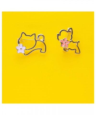 2Pcs Cat Cute Pins Sets Dog with Flower Cartoon Enamel Pins Brooch for Lapel Pins Badges Accessories Gifts $7.53 Brooches & Pins