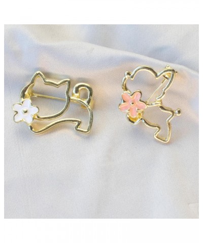 2Pcs Cat Cute Pins Sets Dog with Flower Cartoon Enamel Pins Brooch for Lapel Pins Badges Accessories Gifts $7.53 Brooches & Pins