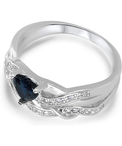 His and Hers 3 Piece Trio Sterling Silver Blue Wedding Band Engagement Ring Set Her 5 - His 13 $26.65 Sets