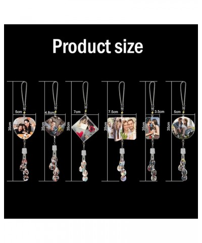 Crystal Photo Pendant, Rear View Mirror Accessories Pendant, Custom Photo Hanging Ornament, car Accessories for Women Cube $1...