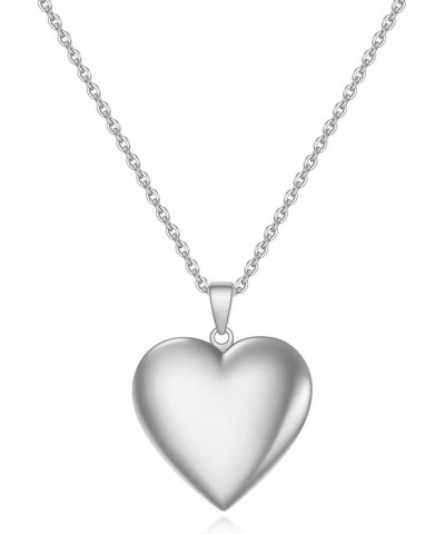 20 inch Love Open Heart Photo Locket Necklace with Picture inside-Stainless Steel for Women Silver $7.55 Necklaces