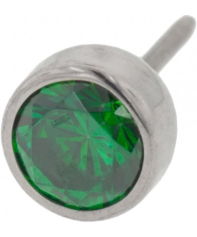 Threadless Titanium Bezel-Set Gem End - Tiny (1.5 mm) Emerald $11.11 Body Jewelry